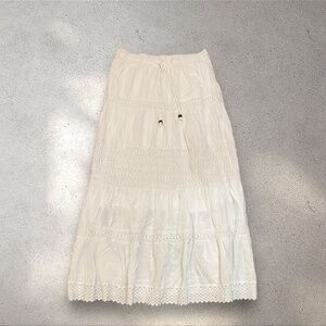 NAOO Nation Ak Outfits White Maxi Skirt